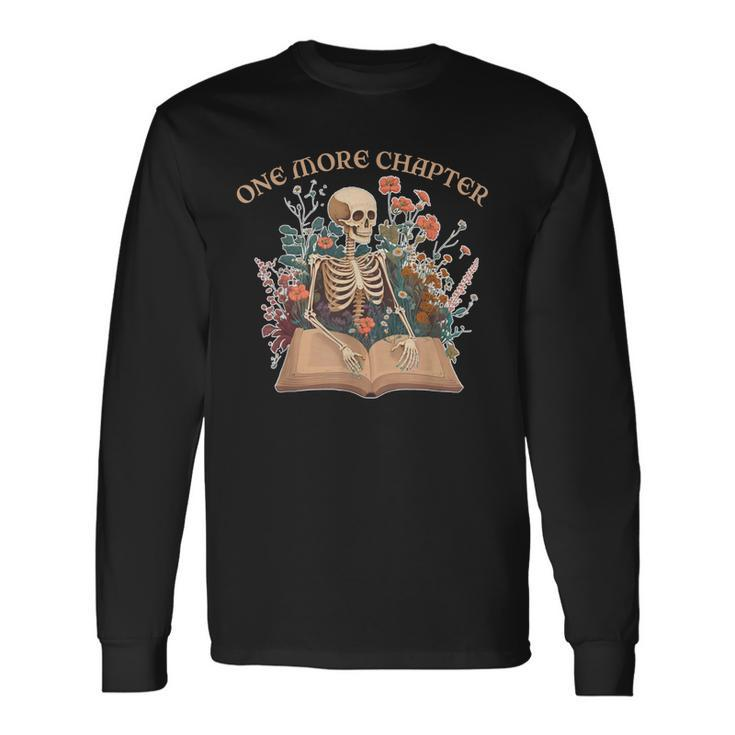 One More Chapter Retro Skeleton Vintage Book Lover Long Sleeve T-Shirt T-Shirt
