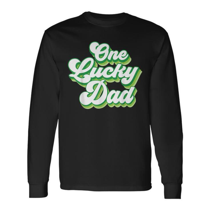 One Lucky Dad Retro Vintage St Patricks Day Long Sleeve T-Shirt Gifts ideas