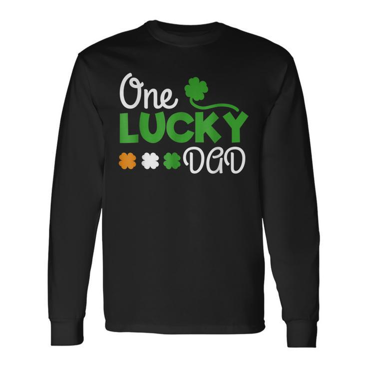 One Lucky Dad St Patricks Day Pregnancy Announcemen Long Sleeve T-Shirt