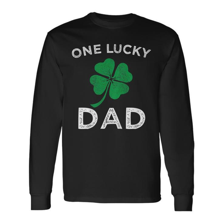 One Lucky Dad St Patricks Day Retro Father Long Sleeve T-Shirt T-Shirt