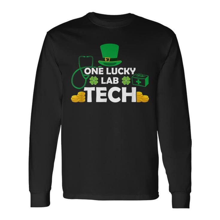 One Lucky Laboratory Lab Tech St Patricks Day Leprechaun Long Sleeve T-Shirt