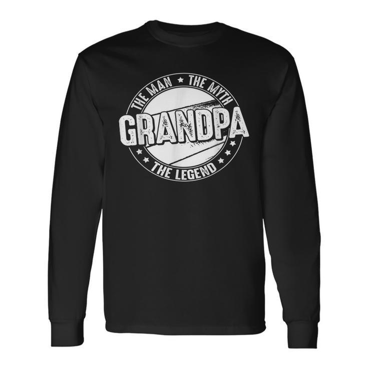 Opa Man Myth Legend Lustiger Vatertag Opa Langarmshirts Geschenkideen