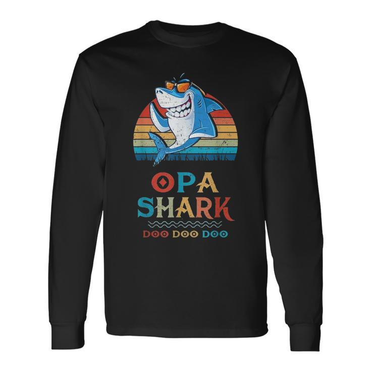 Opa Shark Fathers Day From V2 Long Sleeve T-Shirt
