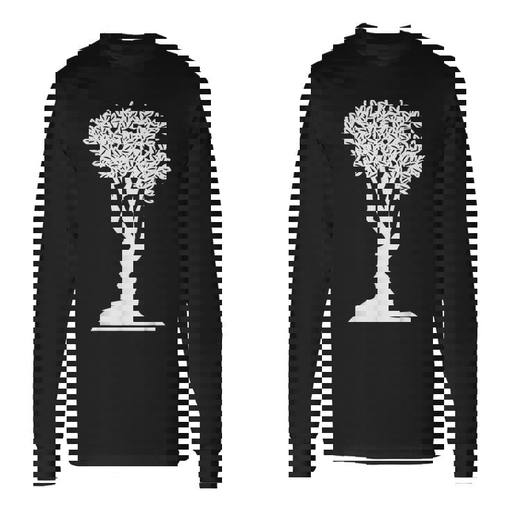 Optical Illusion Tree Man Woman Faces Long Sleeve T-Shirt T-Shirt