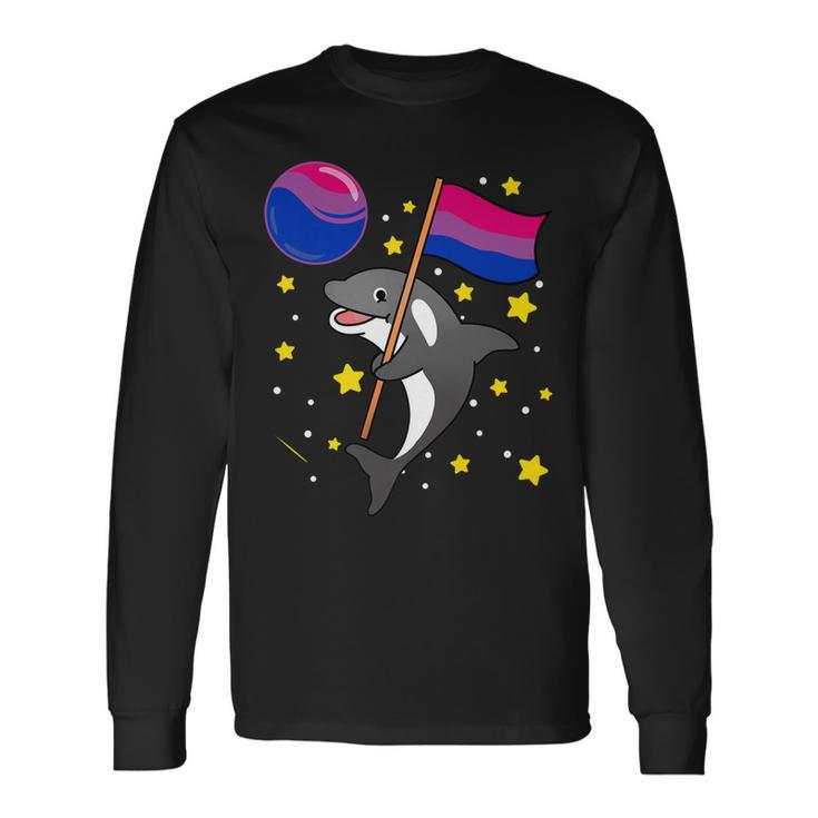 Orca In Space Bisexual Pride Long Sleeve T-Shirt