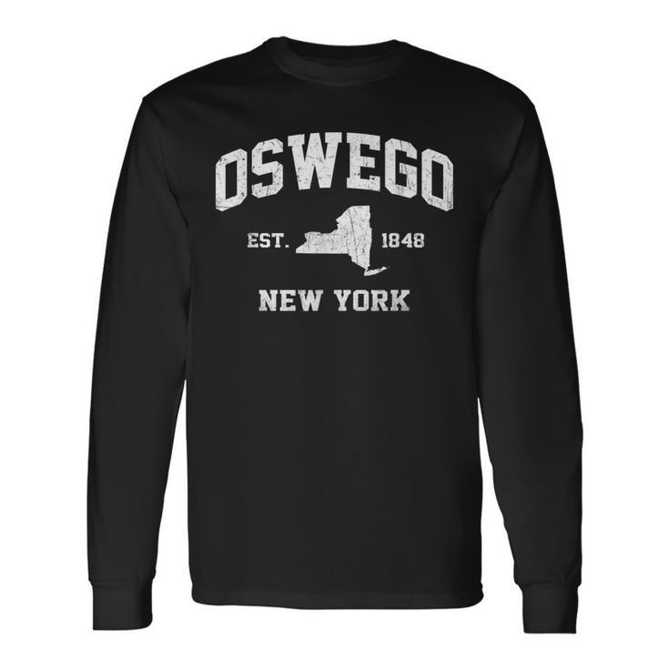 Oswego New York Ny Vintage State Athletic Style Long Sleeve T-Shirt