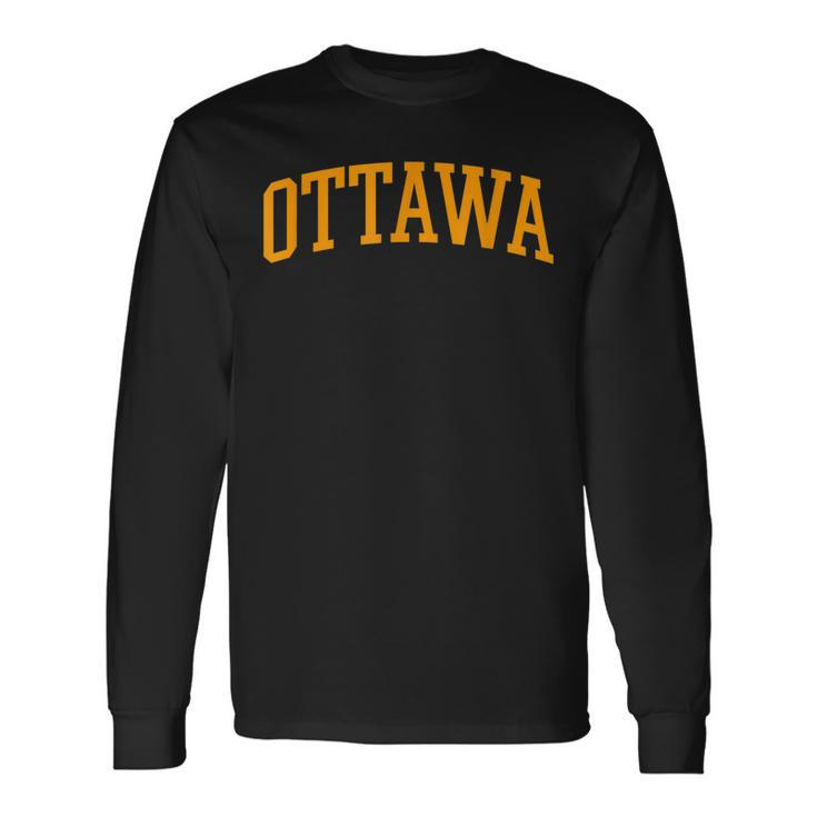 Ottawa Arch Vintage Retro University Style Long Sleeve T-Shirt