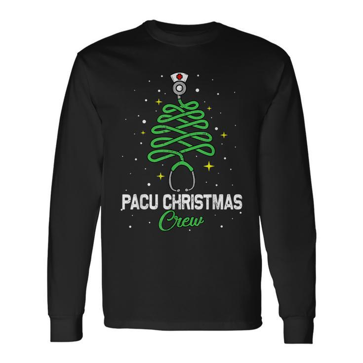 Pacu Christmas Crew Cute Christmas Tree Xmas Lights Nurse  Men Women Long Sleeve T-shirt Graphic Print Unisex