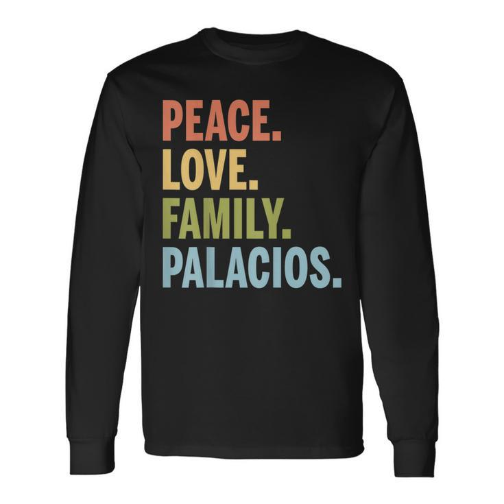 Palacios Last Name Peace Love Matching Long Sleeve T-Shirt