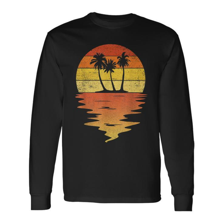 Palm Trees Retro Sunset 70S Vintage Palm Trees Long Sleeve T-Shirt T-Shirt