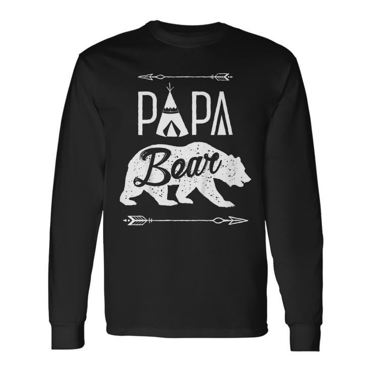 Papa Bear Shirt Fathers Day Matching Couple Tee Long Sleeve T-Shirt T-Shirt