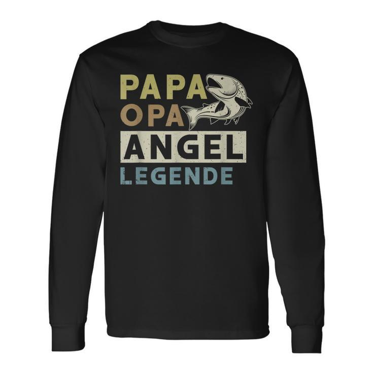 Papa Opa Angel Legende Langarmshirts, Perfekt für Vatertagsangler Geschenkideen