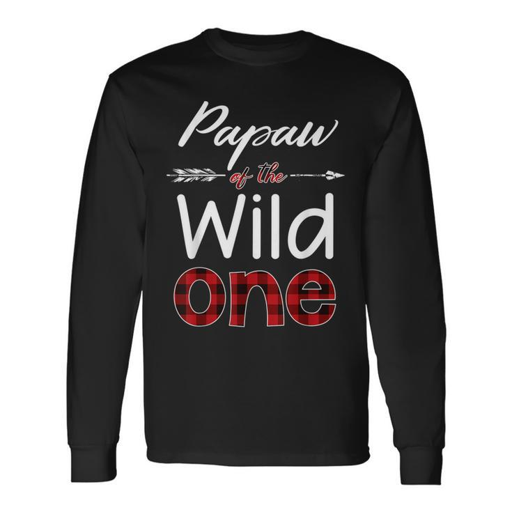 Papaw Of The Wild One Buffalo Plaid Lumberjack Long Sleeve T-Shirt