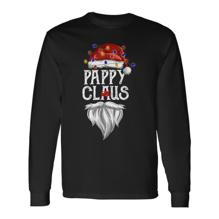 Pappy Claus Santa Hat Christmas Light Best Pappy Ever Long Sleeve T-Shirt
