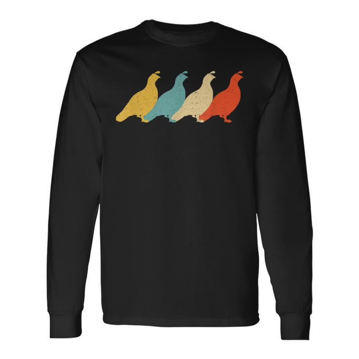 Partridge Vintage Retro Bird Quail Grouse Lover 60S 70S Long Sleeve T-Shirt