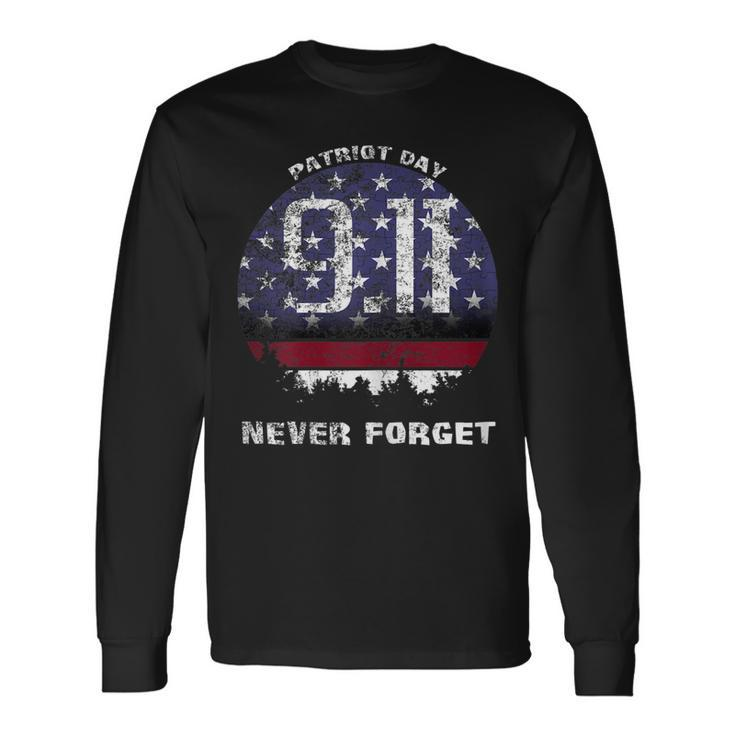 Patriot Day Memorial T-Shirt American Flag 911 Never Forget Long Sleeve T-Shirt T-Shirt