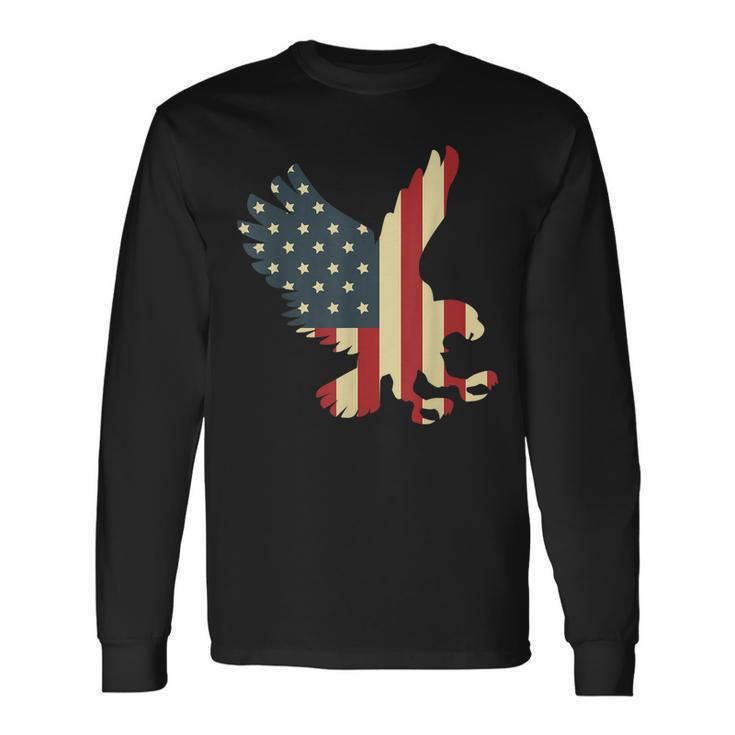 Patriotic Eagle Usa American Flag Proud Veteran Long Sleeve T-Shirt