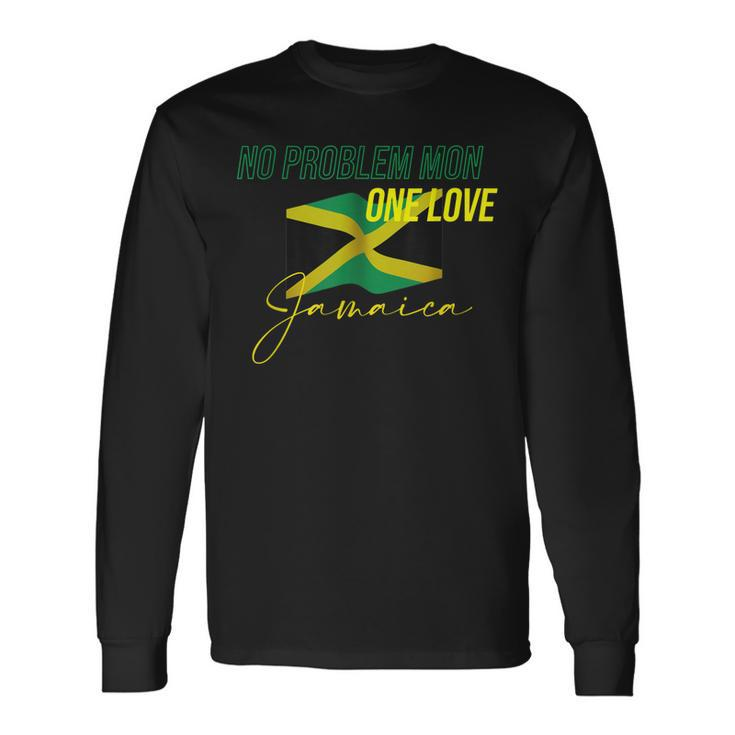 Patriotic One Love Jamaica Pride Clothing Jamaica Flag Color Long Sleeve T-Shirt