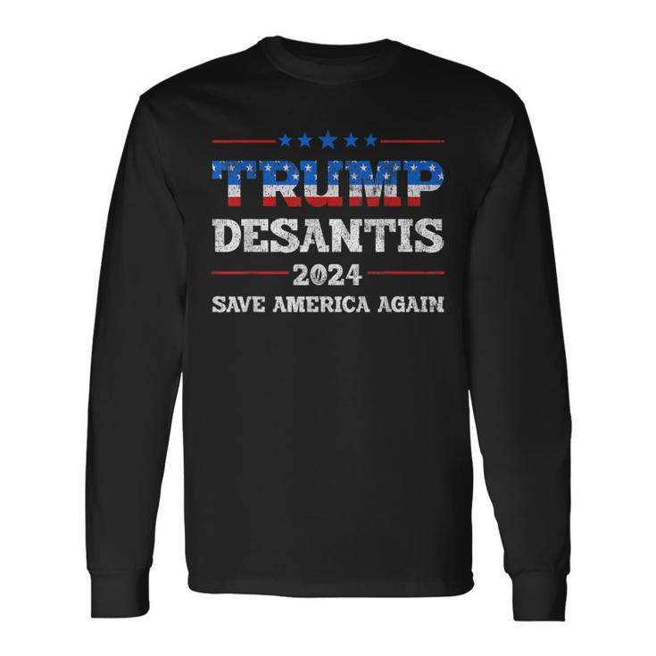 Patriotic Trump Desantis 2024 Make Liberals Cry Again Usa V2 Long Sleeve T-Shirt