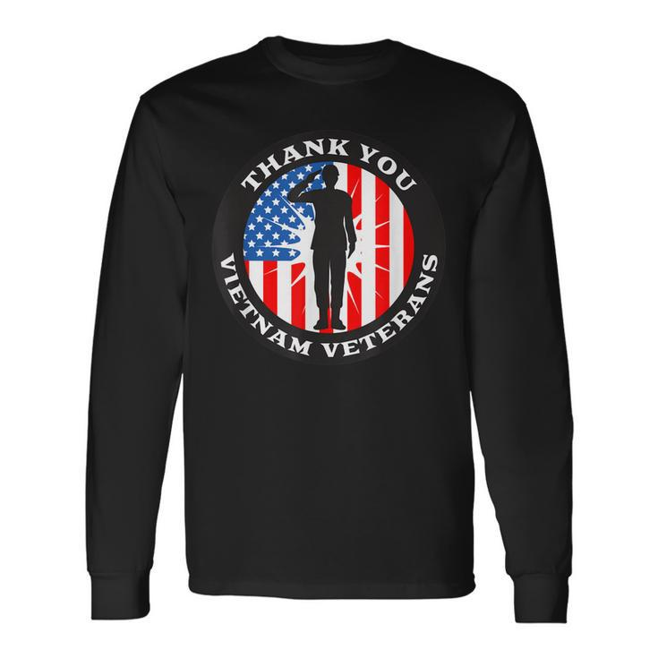 Patriotic Veteran Us Flag Thank You Vietnam Veterans Long Sleeve T-Shirt Gifts ideas