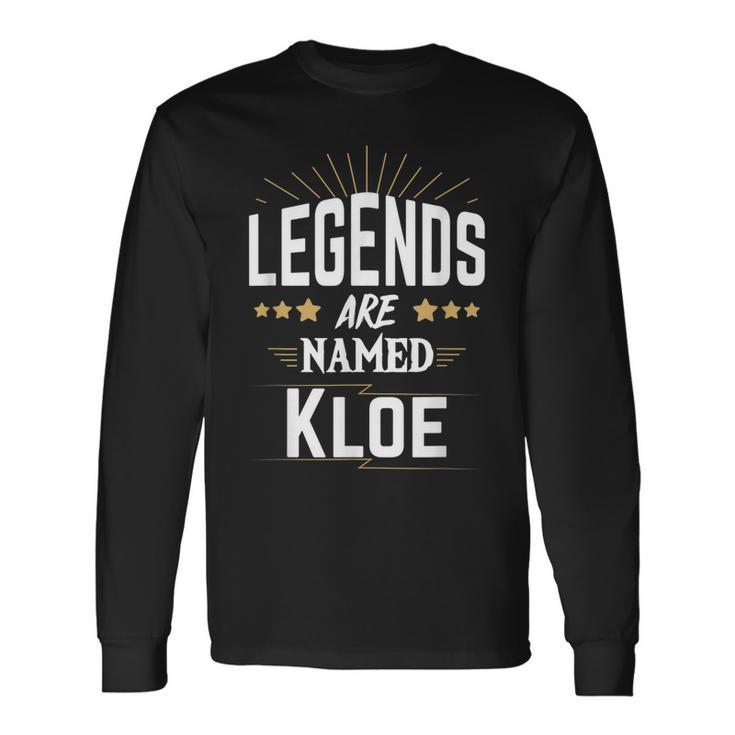 Personalisiertes Langarmshirts Legenden heißen Kloe, Schwarz, Einzigartiges Design Geschenkideen