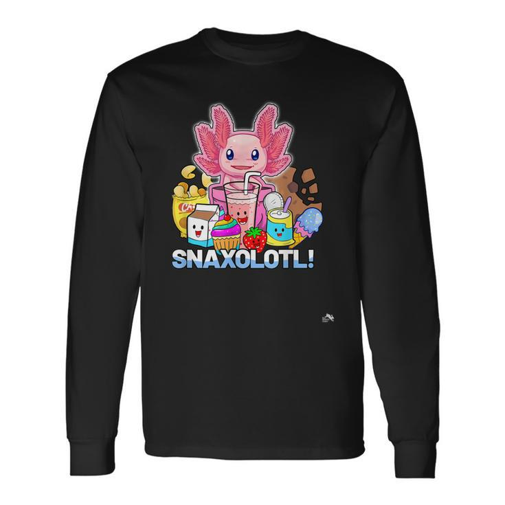 Pet Axolotl Snaxolotl Cute Snacks Kawaii Long Sleeve T-Shirt T-Shirt
