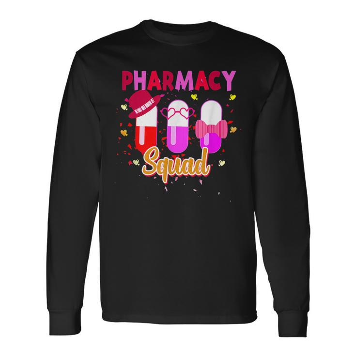 Pharmacy Squad Pharmacist Valentines Day Matching Long Sleeve T-Shirt