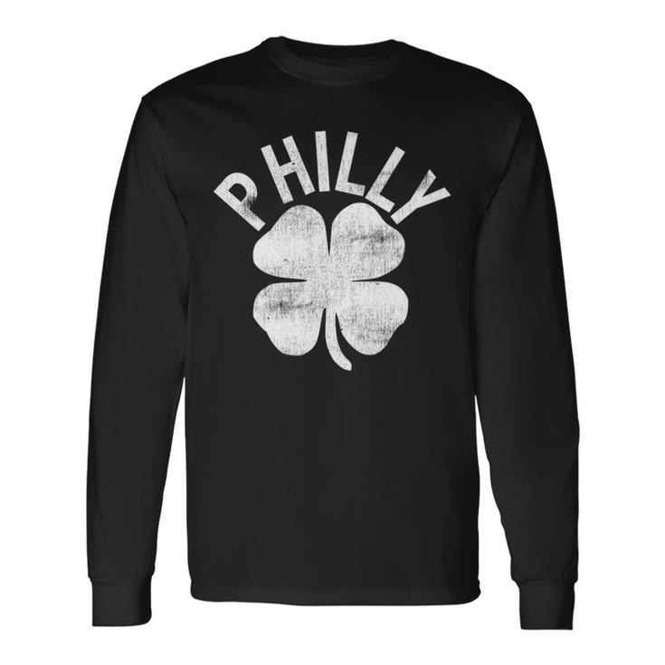 Philly St Patricks Day Philadelphia Irish Clover Matching Long Sleeve T-Shirt