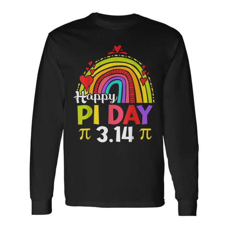 Pi Day Teacher Rainbow Happy Pi Day 3 14 Long Sleeve T-Shirt