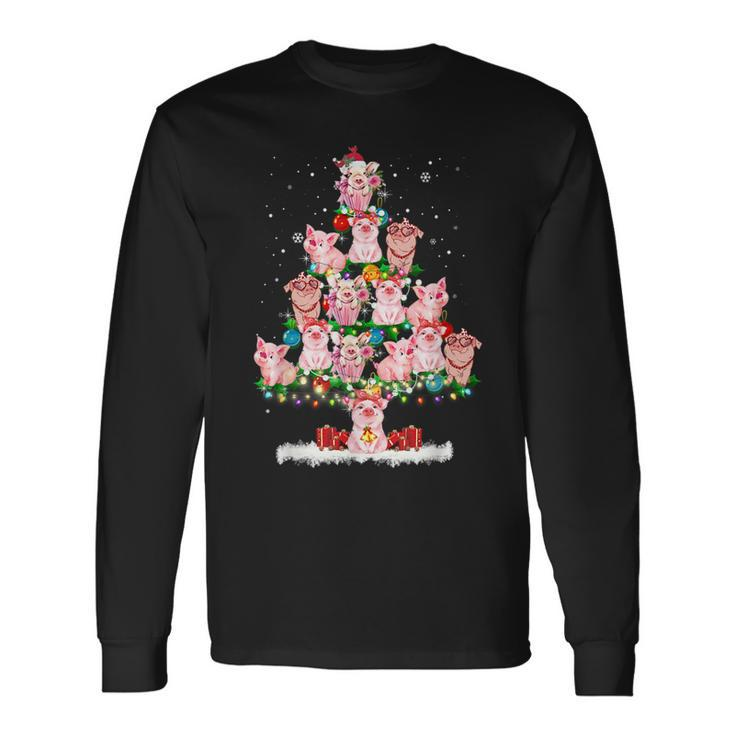 Pig Ornament Decoration Christmas Tree Merry Pigmas Xmas V4 Men Women Long Sleeve T-Shirt T-shirt Graphic Print