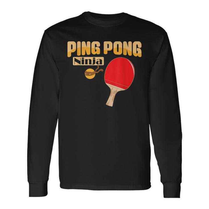 Ping Pong Ninja Tischtenniskelle Langarmshirts Geschenkideen