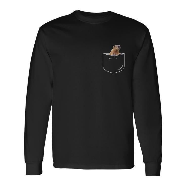 Pocket Capybara Meaningful Capybara In Pocket Long Sleeve T-Shirt
