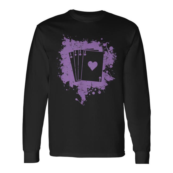 Poker Hand Alle Vier Asse Langarmshirts Geschenkideen