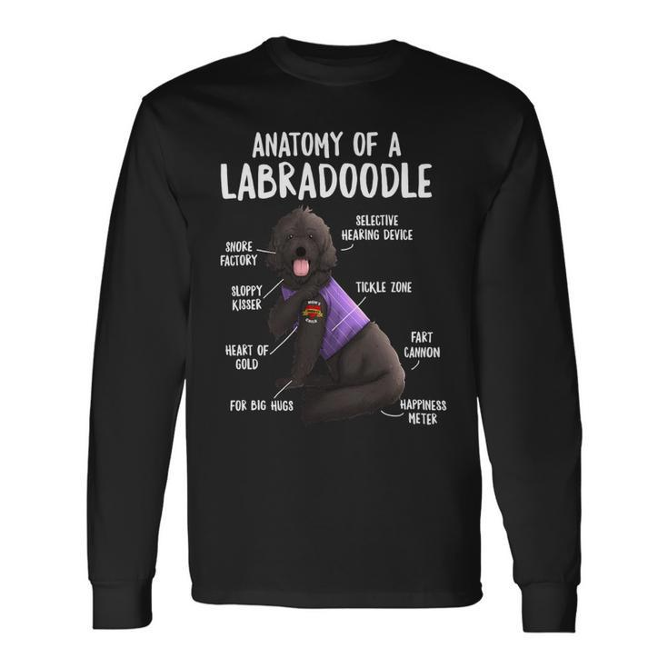 Poodle Lover Dog Anatomy Of A Labradoodle Labrador Retriever Poodle Puppy 278 Poodles Long Sleeve T-Shirt