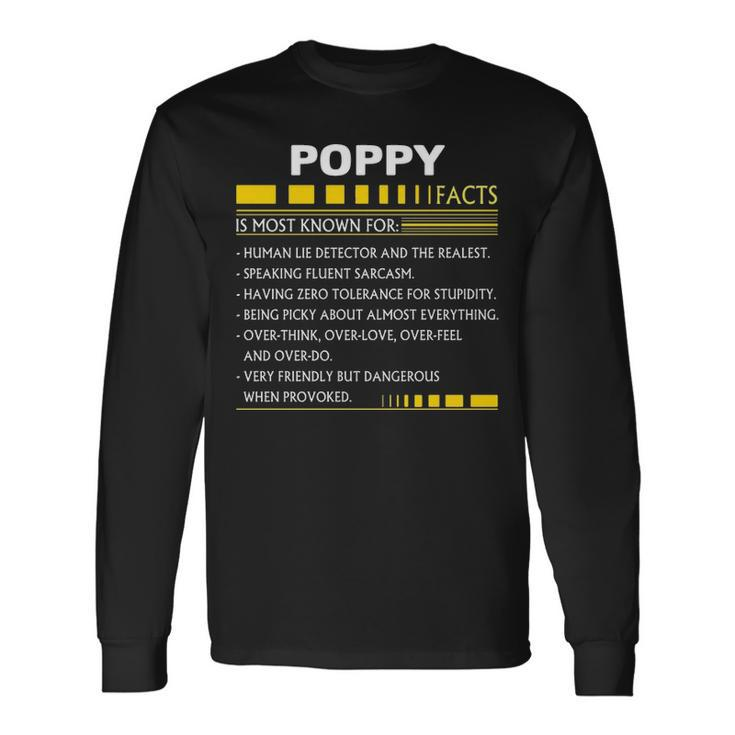 Poppy Name Poppy Facts V2 Long Sleeve T-Shirt