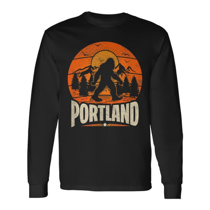 Portland Oregon National Park Travel Bigfoot Portland Maine Long Sleeve T-Shirt