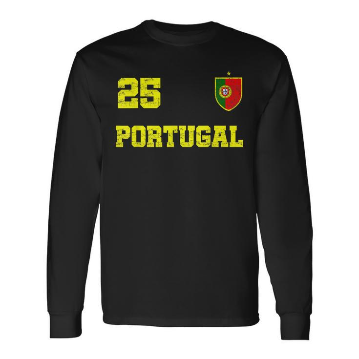 Portugal Soccer Jersey Number Twenty Five Portuguese Futebol Men Women Long Sleeve T-Shirt T-shirt Graphic Print