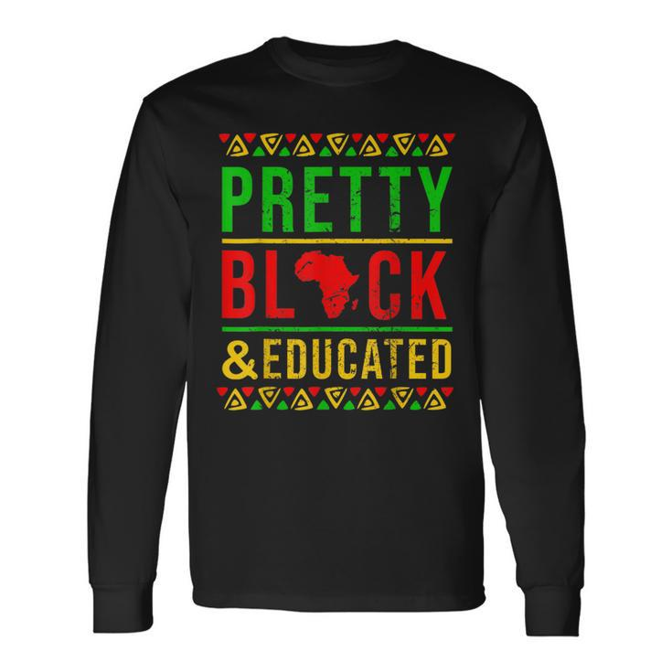 Pretty Black And Educated African Women Black History Month V5 Long Sleeve T-Shirt