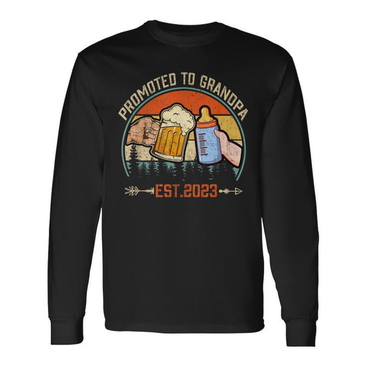 Promoted To Grandpa 2023 For New Grandpa Long Sleeve T-Shirt