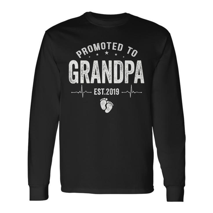 Promoted To Grandpa Est 2019 Fathers Day Long Sleeve T-Shirt T-Shirt