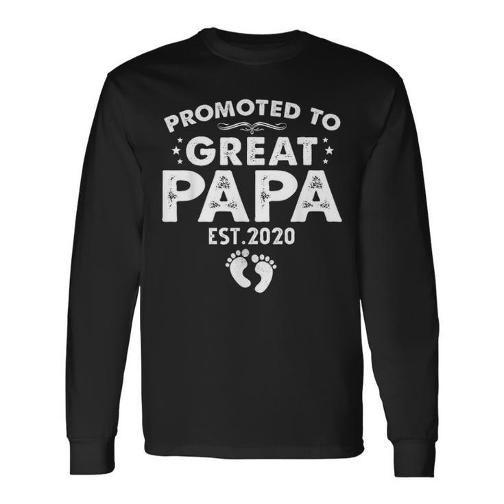 Promoted To Great Papa 2021 Fathers Day Grandpa Daddy Long Sleeve T-Shirt