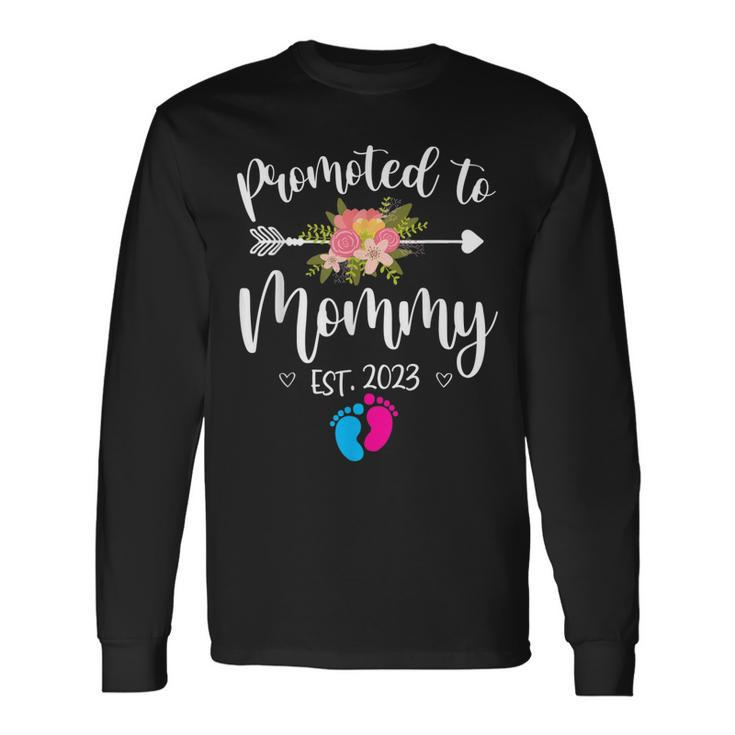 Promoted To Mommy Est 2023 Mom Pregnancy Announcement Long Sleeve T-Shirt