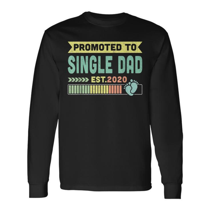 Promoted To Single Dad Est 2020 Vintage Christmas Long Sleeve T-Shirt