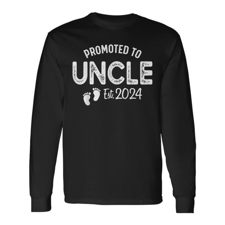 Promoted To Uncle 2024 Soon To Be Uncle New Dad Long Sleeve T-Shirt
