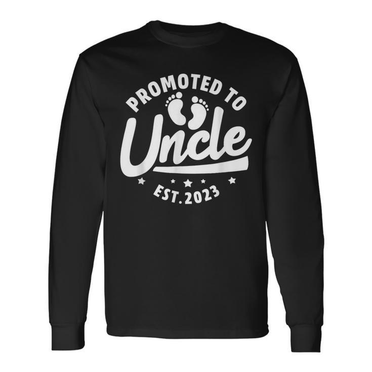 Promoted To Uncle Est 2023 Pregnancy Baby Announcement Long Sleeve T-Shirt