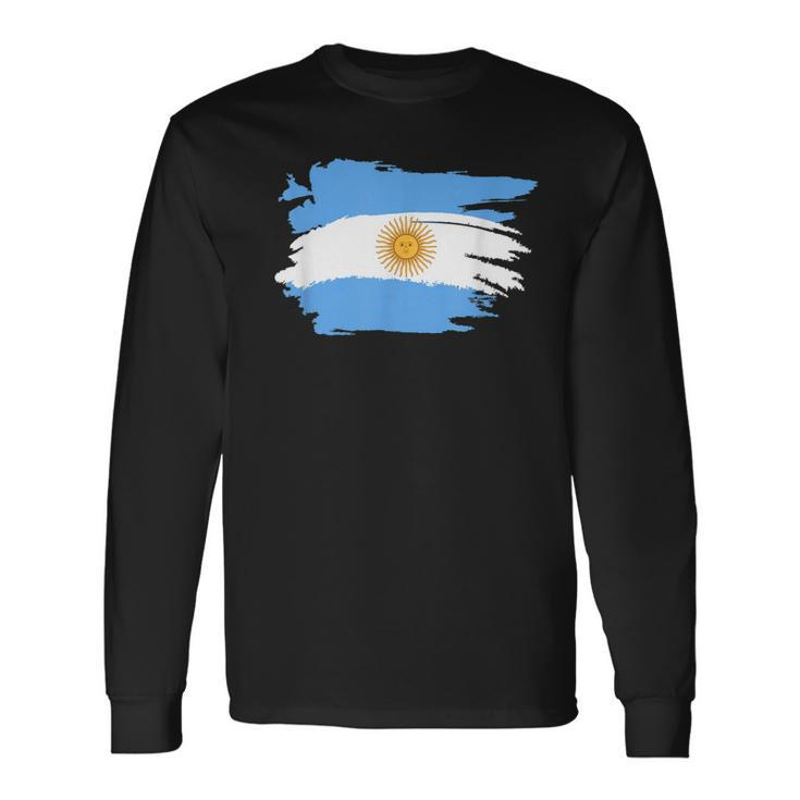 Proud Argentina Flag Argentina Country Map Flag Sun Of May  Men Women Long Sleeve T-shirt Graphic Print Unisex