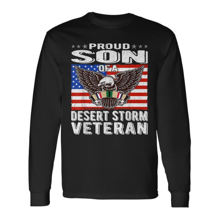 Proud Son Of Desert Storm Veteran Persian Gulf War Veterans  Men Women Long Sleeve T-shirt Graphic Print Unisex