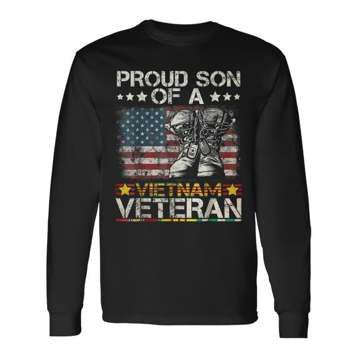Proud Son Of Vietnam Veteran Us Flag V2 Long Sleeve T-Shirt