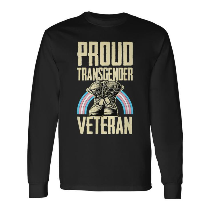 Proud Transgender Veteran Pride Month Veterans Day Soldier Long Sleeve T-Shirt