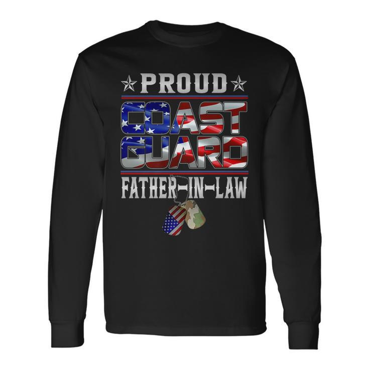 Proud Us Coast Guard Father-In-Law Dog Tags Military Long Sleeve T-Shirt Gifts ideas